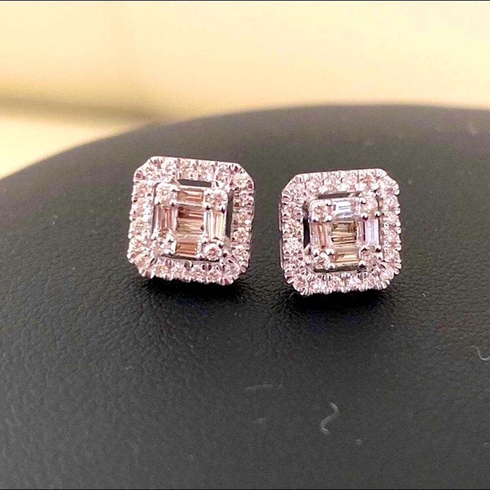 18K WHITE GOLD DIAMOND Earrings .80 carat